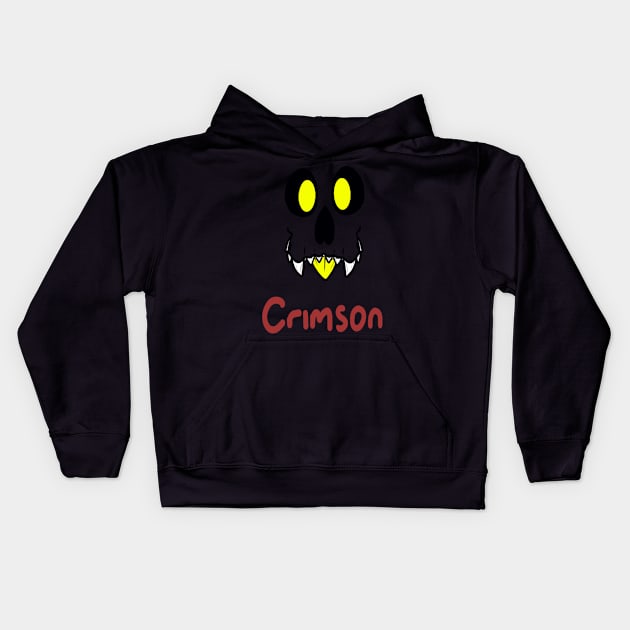 Crimson Face Kids Hoodie by PurplefloofStore